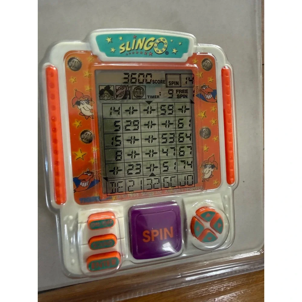 Vintage 1998 SLINGO Tiger Handheld Electronic LCD GAME  Slots Bingo Factory Seal